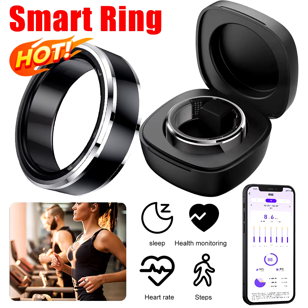 M1 Smart Ring 2024 Health Detection Heart Rate Blood Oxygen Sleep Recording Sports Tracker 5ATM IP68 Waterproof for IOS Android